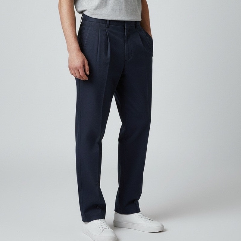 Dockers Navy Classic Fit Pleated Front Khakis Size 36x29
